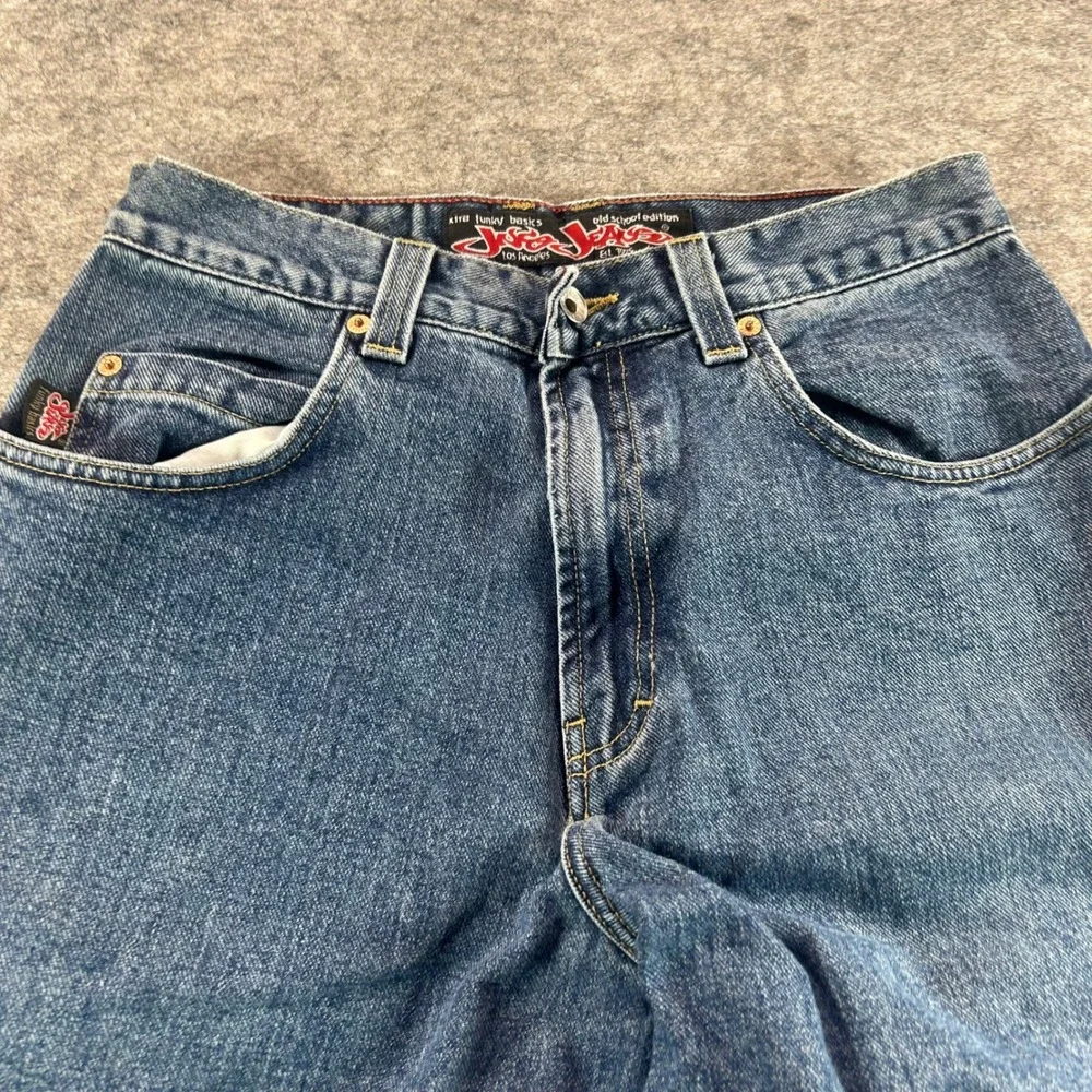 JNCO Jeans Funky Basics Men 32x32 Blue Wide Leg Baggy 90s Vintage Skater Denim